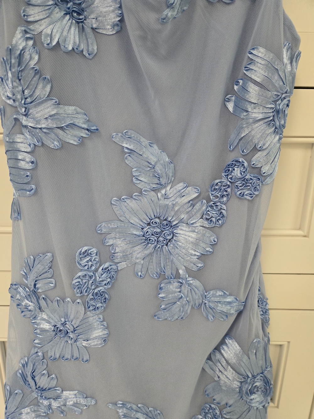 Light Blue Floral Bodycon Mini Dress - Picture 5 of 6